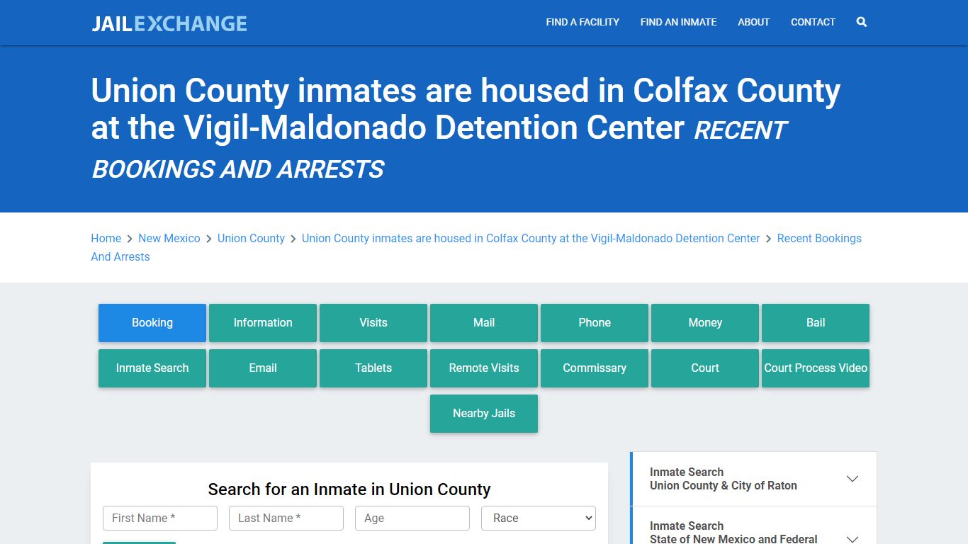 Union County Jail & Sheriff Recent Bookings And Arrests - Jail Exchange